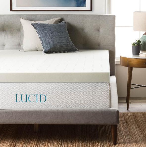 lucid 3 inch ventilated gel memory foam mattress topper